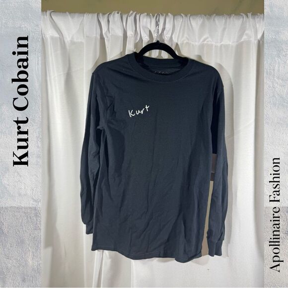 Kurt Cobain Black Long Sleeve Shirt Men’s Small NWT - Picture 1 of 3